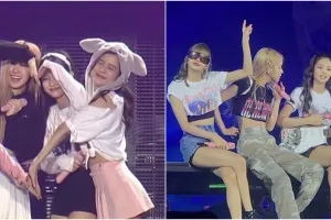 Momen lucu Blackpink kepanasan saat konser di GBK, peluk kipas sampai selonjoran di panggung