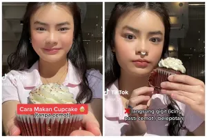 Bukan langsung digigit, begini trik makan cupcake tanpa belepotan