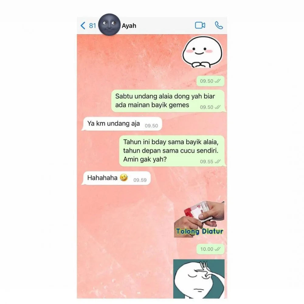 salmafina sunan unggah chat dengan ayah © instagram