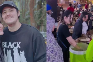 9 Momen Via Vallen dan Chevra Yolandi bagikan makanan sahur dan buka gratis, langsung layani warga