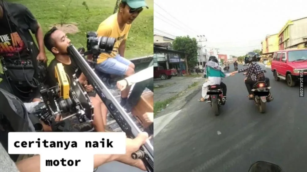 Adegan bermotor di balik layar © Instagram Adegan bermotor di balik layar © Instagram
