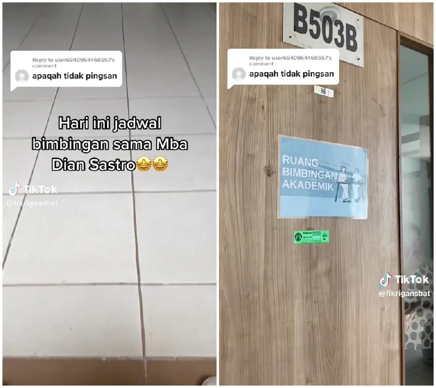 Dian Sastro jadi dosen pembimbing © TikTok/@fikrigansbat Dian Sastro jadi dosen pembimbing © TikTok/@fikrigansbat