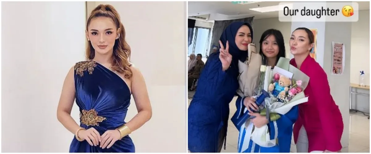 7 Momen Zaskia Gotik hadiri kelulusan putri sambungnya, keakraban dengan Imel PC tuai pujian