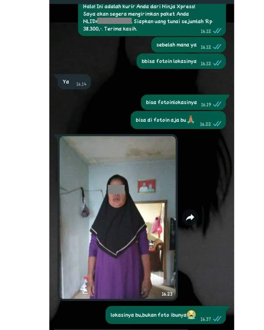 Chat kurir mau antar barang © Twitter