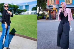 9 Potret Syahrini nongkrong bareng keluarga di Bali, penampilannya bikin warganet salah fokus