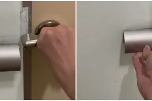 Salah desain pada kunci pintu toilet ini sukses bikin bingung, konsepnya gimana sih?