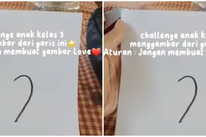 Dari bentuk setengah hati, 10 potret karya gambar anak kelas 3 SD ini imajinasinya di luar prediksi