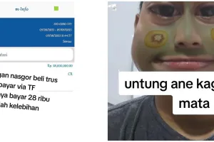 Momen tukang nasi goreng kembalikan uang salah transfer pelanggan, nominalnya bikin melongo