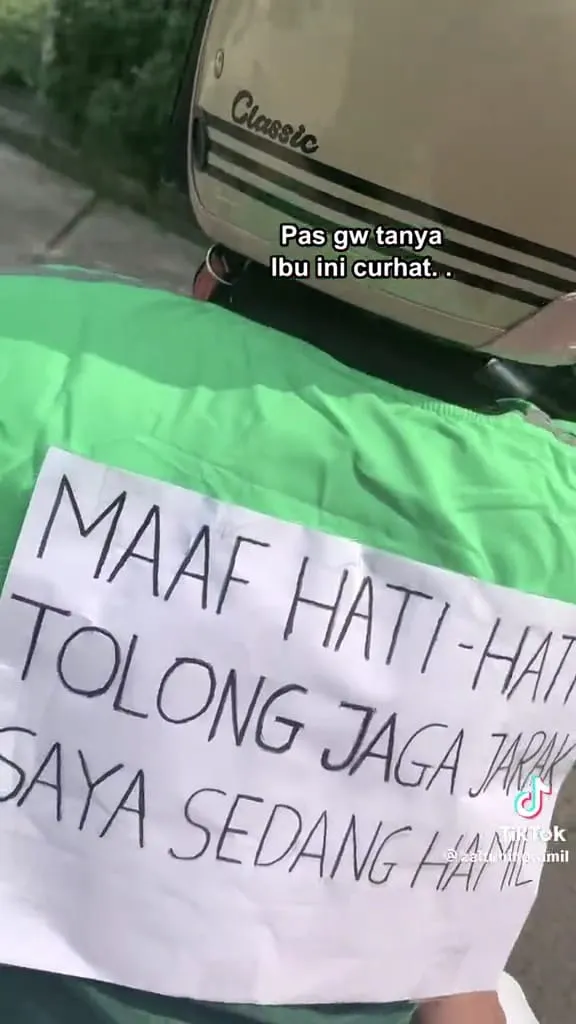 Ibu hamil jadi driver ojol © TikTok