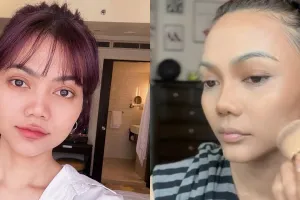Rina Nose recreate makeup ala Krisdayanti, hasilnya alih-alih mirip malah plek-ketiplek artis ini