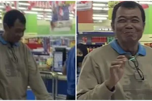 Momen kocak ayah saat temani anak ceweknya belanja ini absurd abis, ikut lomba makan telur dan menang