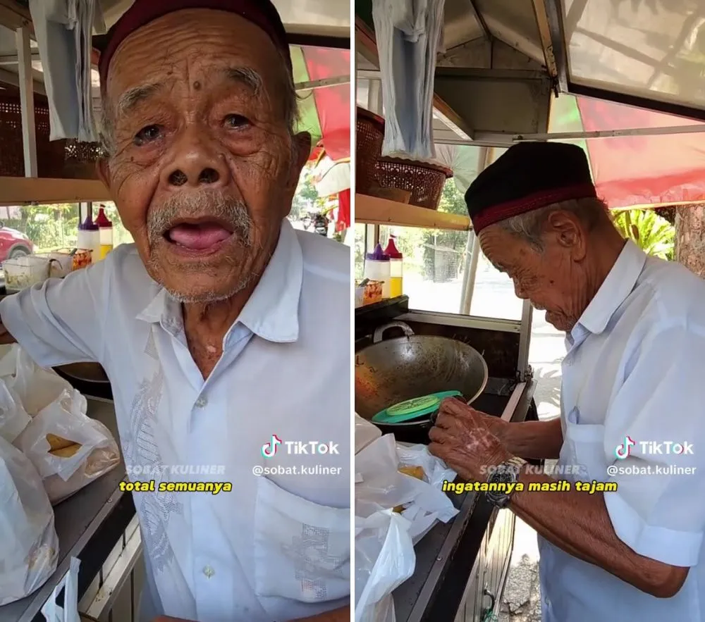 kakek 100 tahun penjual lumpia © TikTok