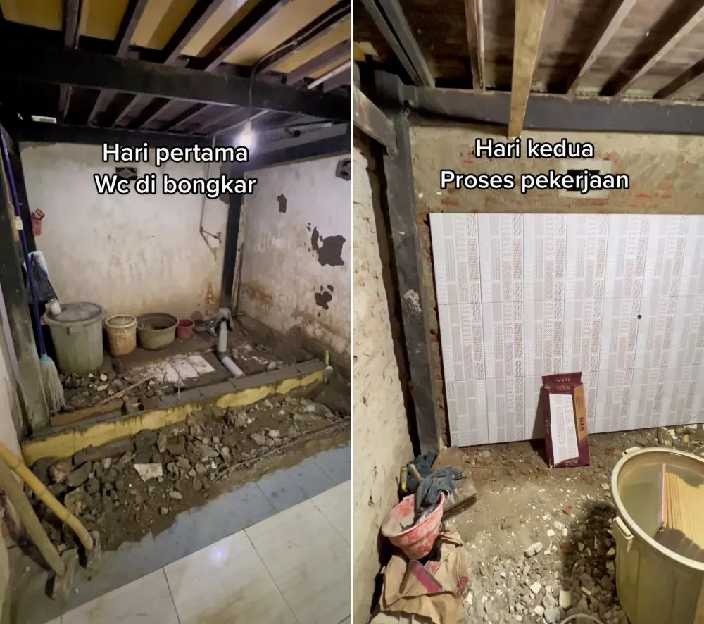 renovasi kamar mandi buluk © TikTok renovasi kamar mandi buluk © TikTok