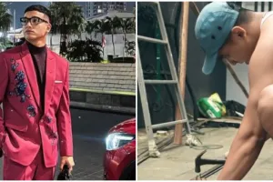 9 Momen Fadly Faisal jadi kuli bangunan, gayanya pakai kaus singlet bikin klepek-klepek kaum hawa