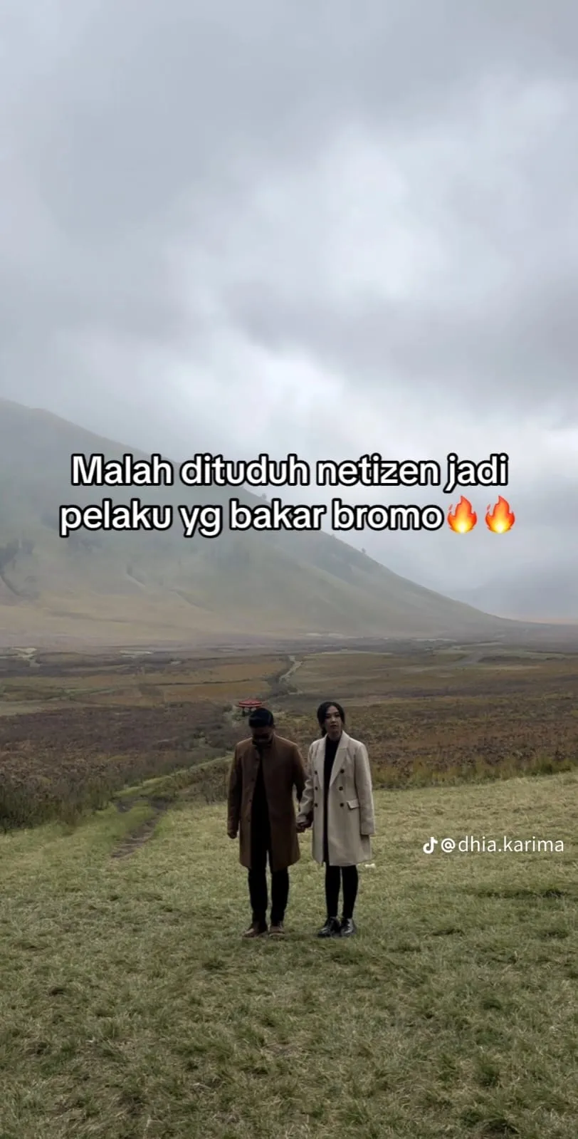 Pasangan dituduh pemicu kebakaran Bromo © TikTok