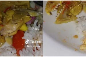 Lagi enak-enak makan ikan wanita ini malah ketemu benda nyeleneh, untung nggak ikut tertelan
