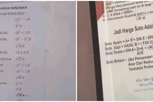11 Tulisan kocak menu di warung makan ini bikin konsumen puyeng abis, ada yang kayak soal matematika