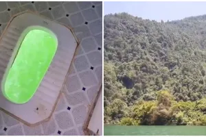 Penampakan toilet di perahu ini syahdu banget, buang hajat dengan view estetik