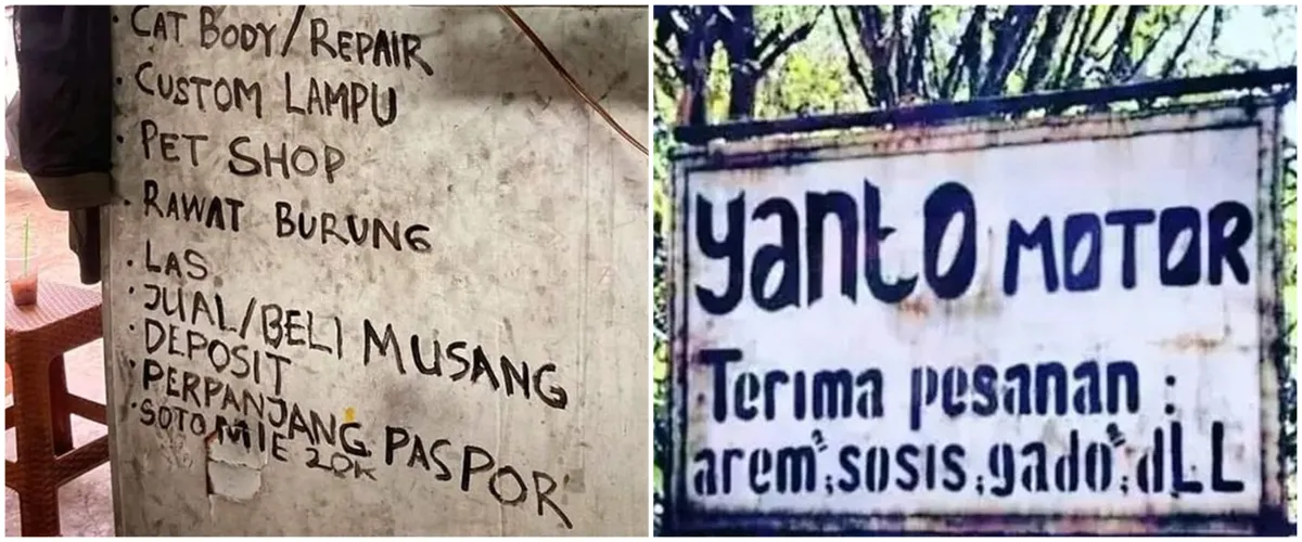 11 Potret kocak bengkel ini sediakan jasa service multibidang, apa saja bisa yang penting cuan