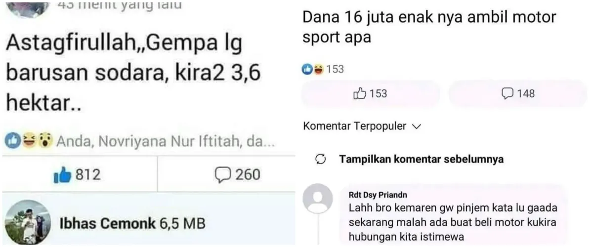11 Status lucu di Facebook dikomentari nyeleneh ini bikin pembaca pengin tepuk jidat