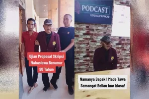 Bukti pendidikan tak kenal umur, mahasiswa usia 80 tahun jalani ujian proposal skripsi ini bikin salut