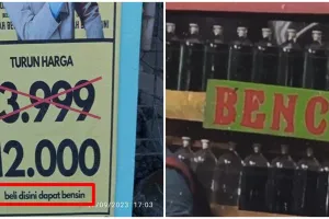 11 Potret kocak spanduk promosi bensin eceran ini nggak cuma kreatif tapi bikin cekikikan
