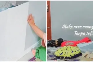 Cuma pakai wall moulding, 11 potret makeover ruang tamu tanpa sofa ini hasilnya bak hunian mewah
