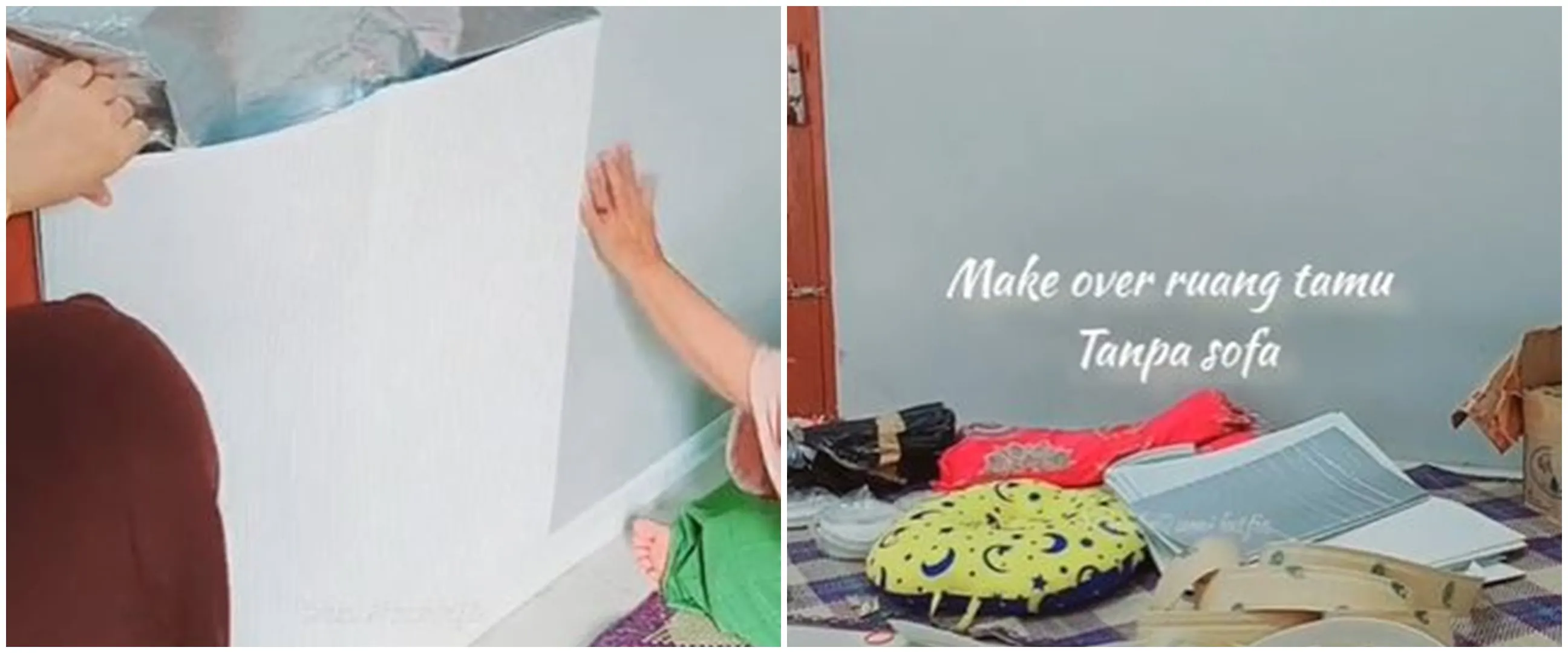 Cuma pakai wall moulding, 11 potret makeover ruang tamu tanpa sofa ini hasilnya bak hunian mewah