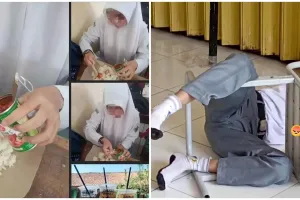 11 Potret kelakuan absurd pelajar di kelas ini bikin yang lihat bingung cara menegurnya