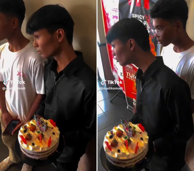 anak beri kejutan ibunya © TikTok