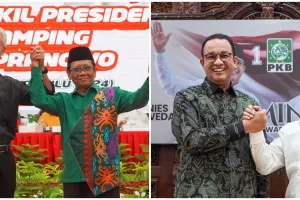 7 Potret adu gaya Ganjar-Mahfud & Anies-Muhaimin daftar ke KPU, Mahfud pakai kemeja pas gagal cawapres
