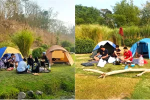 Camping di Potrobyan River Camp, menikmati sunrise di tepi Sungai Opak