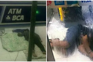 11 Potret kocak kelakuan nyeleneh orang tidur dalam ATM ini nyaman banget serasa kos-kosan sendiri
