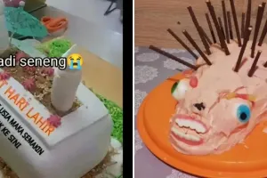 Bingung mau senang atau sedih, 11 potret kocak desain kue ulang tahun ini nyelenehnya di luar dugaan