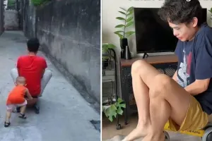 11 Potret kocak bapak-bapak dipasrahin momong anak ini bikin nggak abis pikir, aksinya nyeleneh pol