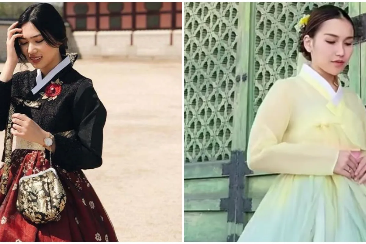 Penampilan 9 penyanyi kenakan hanbok saat liburan di Korea, bentuk tubuh Aurel Hermansyah bikin salfok