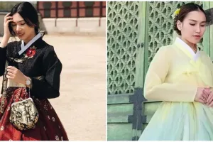 Penampilan 9 penyanyi kenakan hanbok saat liburan di Korea, bentuk tubuh Aurel Hermansyah bikin salfok