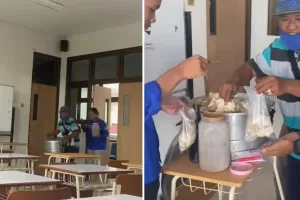 Pedagangnya sampai dibawa masuk, momen dosen traktir mahasiswanya ini bikin semangat belajar