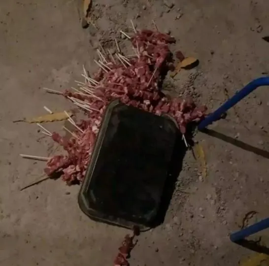 Momen apes saat makan sate © Instagram