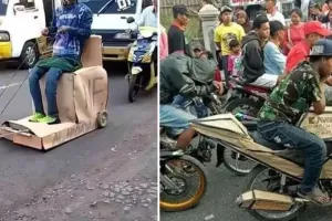 45 Potret kocak kendaraan nyeleneh ini bentuknya nggak masuk perkiraan BMKG, bikin hilang fokus