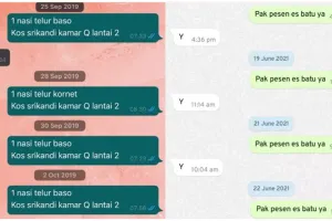 Begini kalau anak kos sudah akrab dengan penjual warung langganan, 11 chat lucunya template abis