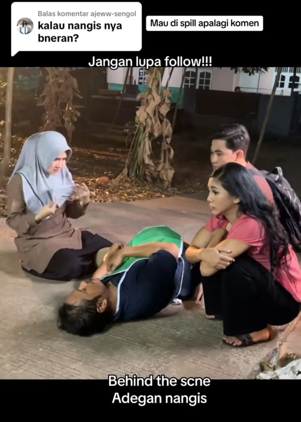 di balik layar akting nangis © TikTok