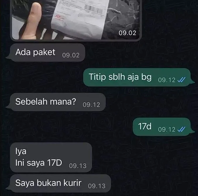 chat salah mengira kurir berbagai sumber