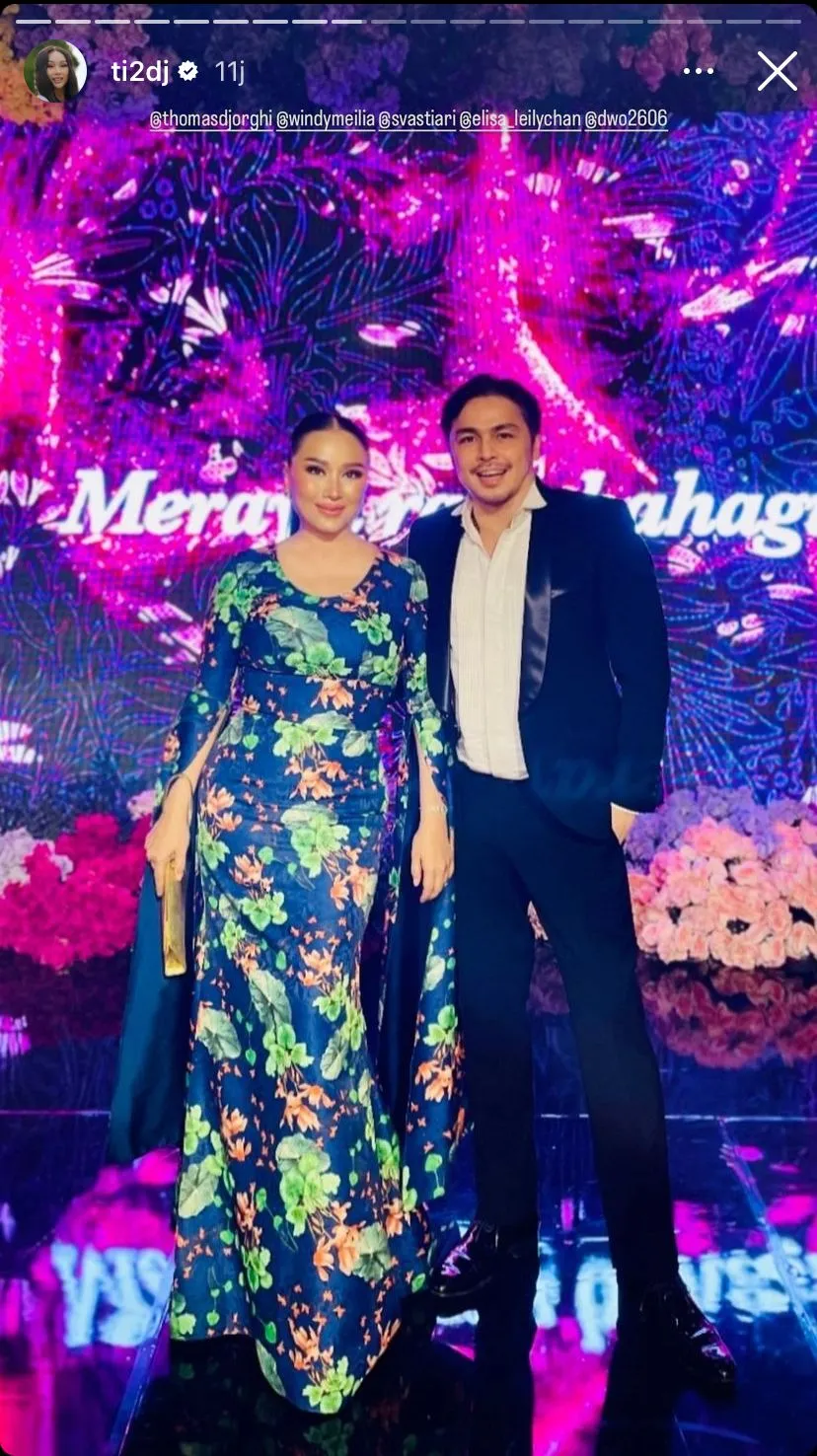 gaya seleb di nikahan mahalini dan rizky febian © instagram