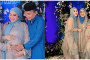 11 Momen tasyakuran 7 bulanan kehamilan kedua Syifa adik Ayu Ting Ting, penampilan Bilqis jadi sorotan