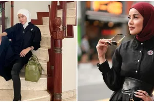 9 Potret Olla Ramlan saat hadiri resepsi nikahan Rizky Febian dan Mahalini, outfitnya tuai cibiran