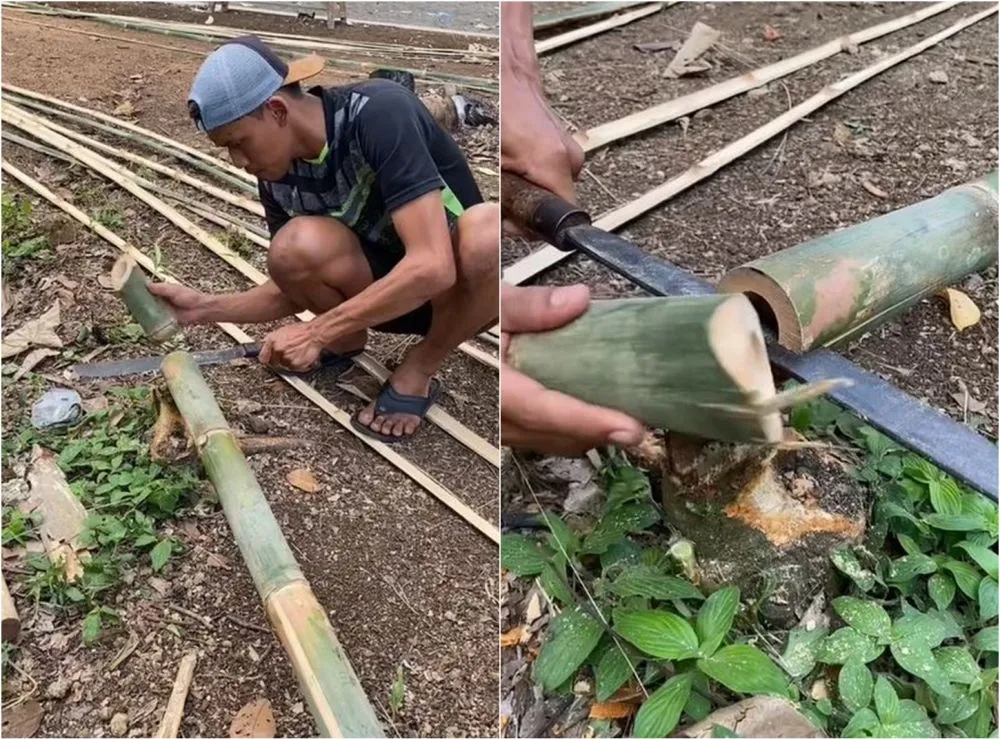 Lifehack nyeleneh membelah bambu efektif TikTok