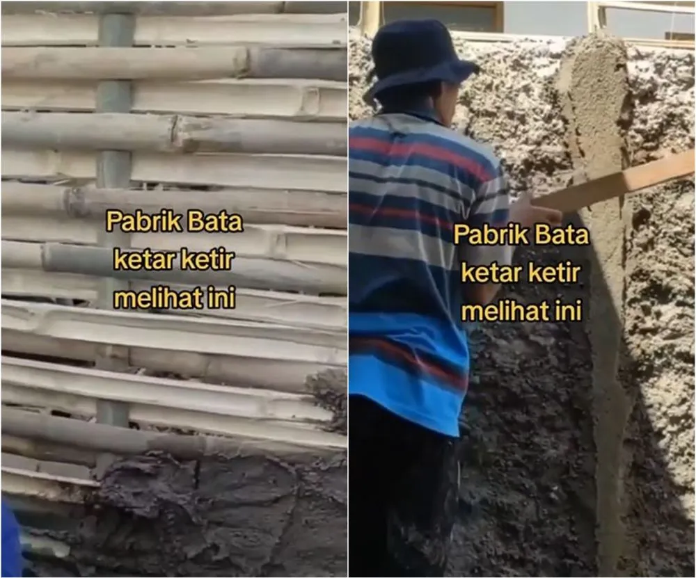 Lifehack nyeleneh pria bangun tembok pakai rangka bambu Instagram Lifehack nyeleneh pria bangun tembok pakai rangka bambu Instagram