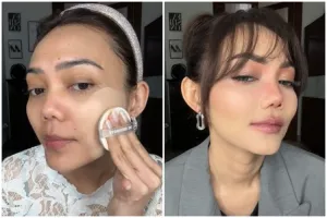 Tutorial makeup Korean Look Rina Nose ini cuma pakai cushion di bawah Rp 100 ribu, hasilnya antiluntur