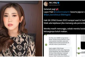 Viral di X, Hak SK CPNS Dosen Kemendikbud 2023 belum diberikan, Kiky Saputri sentil Nadiem Makarim